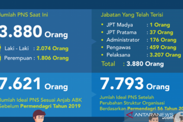 Pemprov Kalimantan Utara kekurangan 3.741 PNS