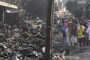 Sisa kebakaran Pasar Timbul Barat Tomang