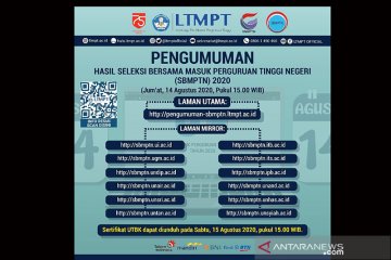 LTMPT umumkan hasil SBMPTN pada 14 Agustus