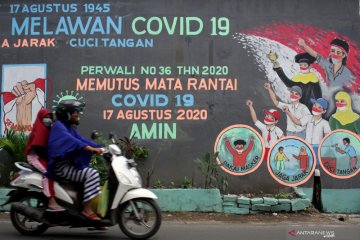 Mural bertema Semangat Kemerdekaan Melawan COVID-19