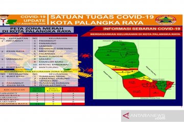 14 kelurahan di Kota Palangka Raya zona hijau COVID-19