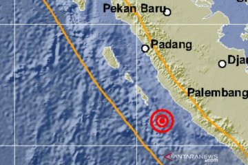 Gempa dengan magnitudo 5,7 di Bengkulu akibat aktivitas subduksi