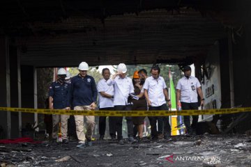 Kabareskrim cek olah TKP Gedung Kejagung yang terbakar