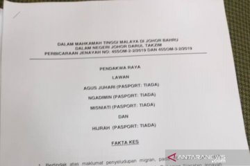 Empat WNI dihukum empat tahun penjara di Johor Malaysia