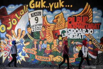Mural sosialisasi Pilkada serentak
