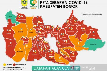19 pasien positif baru, GTPPC Kabupaten Bogor catat 31 zona merah