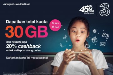 3 berikan kuota 30GB dukung pembelajaran jarak jauh