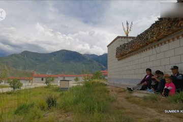Potret kehidupan bahagia warga desa muda di Tibet