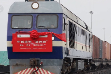 Rute baru kereta barang China-Eropa diluncurkan di Tangshan, China