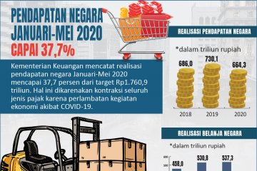 Pendapatan negara Januari-Mei 2020 capai 37,7 persen