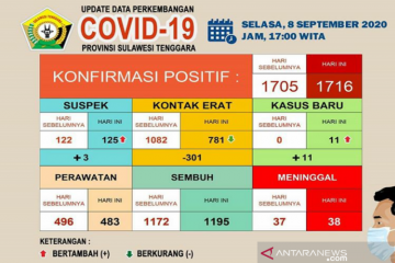 Pasien meninggal akibat COVID-19 di Sultra bertambah jadi 38 orang