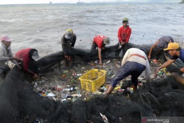 Sampah plastik cemari pantai Bandar Lampung