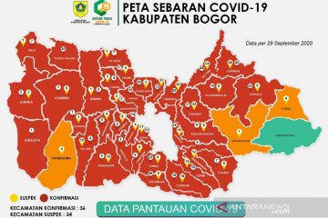 36 kecamatan di Bogor berstatus zona merah penularan COVID-19