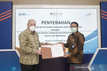 KAI kantongi lisensi sertifikasi profesi dari BNSP