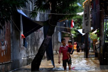 Banjir akibat luapan kali Krukut di Petogogan