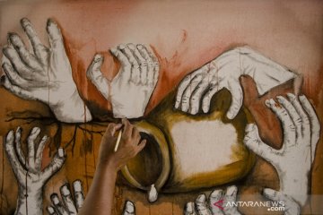 Aksi melukis bersama di Cimahi