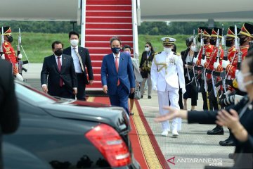 Presiden Jokowi sambut kedatangan PM Jepang di Istana Bogor