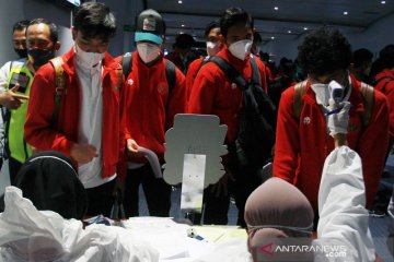 Timnas Indonesia U-19 tiba di Jakarta