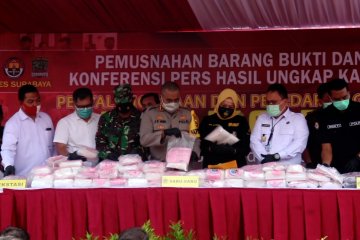 Polrestabes Surabaya musnahkan 79 kg sabu asal Malaysia 