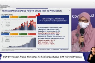 Satgas catat penurunan kasus COVID-19 pada wilayah prioritas