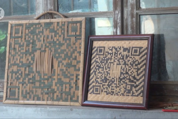 Bukan perangkat lunak, kode QR terbuat dari bambu