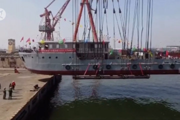 Kapal survei seismik untuk eksplorasi minyak lepas pantai diluncurkan di Tianjin