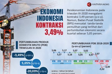 Ekonomi Indonesia kontraksi 3,49 persen