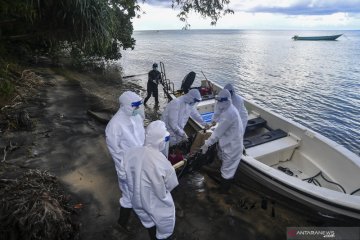 Simulasi penanganan pasien COVID-19 di pulau terpencil