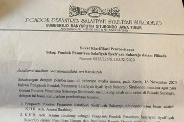 Ponpes Salafiyah Syafi'iyah bantah dukung paslon di Pilkada Surabaya