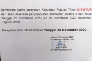 Ada ASN positif COVID-19, Kantor Kelurahan Pejaten Timur ditutup