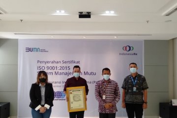 Tingkatkan layanan pelanggan, Indonesia Re raih sertifikasi ISO 9001:2015