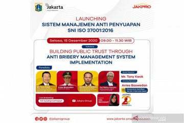 Jakpro terima sertifikasi Sistem Manajemen Anti Penyuapan