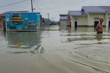 Warga perumahan di Gresik mengungsi akibat banjir