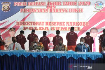 Pemusnahan barang bukti narkoba Polda Sumsel