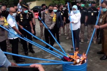 BNNP dan Polda Jabar musnahkan 14 kg sabu-sabu dan 120 kg tembakau sintesis