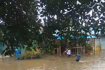 Pemukiman warga pesisir Barelang dan pulau terendam air pasang