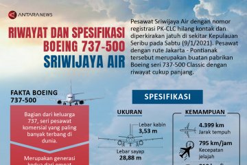 Riwayat dan spesifikasi Boeing 737-500 Sriwijaya Air