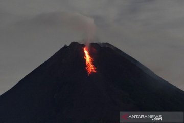 Guguran lava pijar keluar 14 kali dari Gunung Merapi