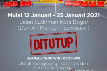 Pemkot Bogor tutup Jalan Sudirman setiap pukul 19.00-05.00 WIB