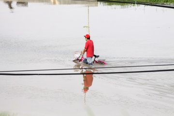 Jalan Raya Porong terendam banjir setinggi satu meter
