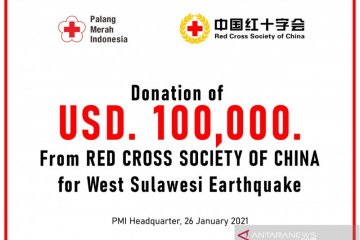 PMI terima donasi penanganan gampa Sulbar dari Palang Merah China