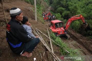 Bencana tanah longsor di lereng Gunung Merapi
