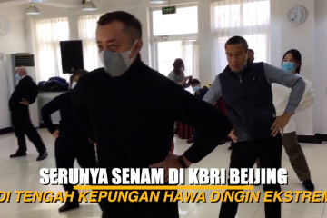 Serunya senam di KBRI Beijing di tengah kepungan hawa dingin ekstrem