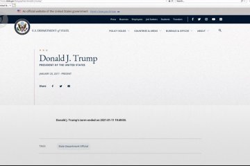 Situs Departemen Luar Negeri AS mengakhiri jabatan Trump sembilan hari lebih awal