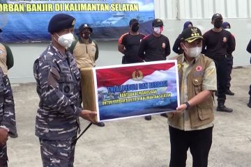 TNI AL salurkan bantuan logistik korban banjir Kalsel