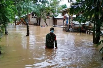 Koramil: Puluhan rumah terendam banjir di Seluas Bengkayang