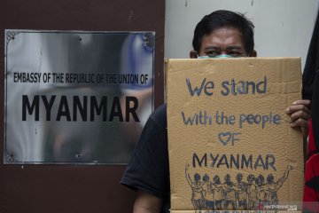 Unjuk rasa kecam kudeta militer Myanmar