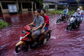 Banjir Berwarna Merah Akibat Limbah