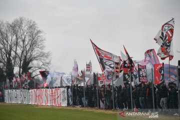 Latihan AC Milan jelang laga derby lawan Inter Milan