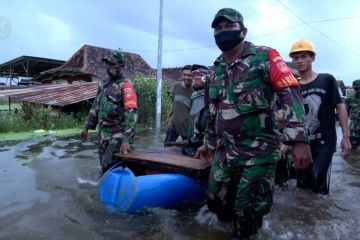 TNI bantu evakuasi warga terdampak banjir di Pekalongan